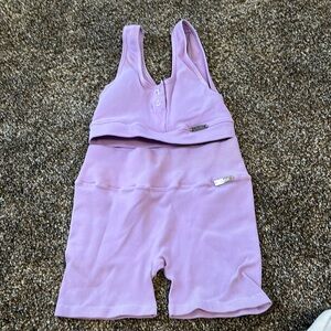 Lavender purple bombshell workout set